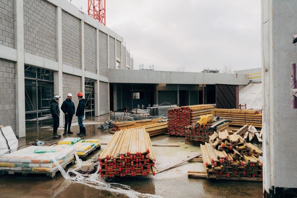 Projet Stekene Cultuurhuis avec Recticel Eurowall Impact isolation 10