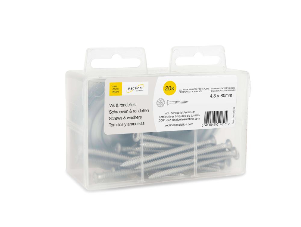 Vis et rondelles 80 mm Recticel